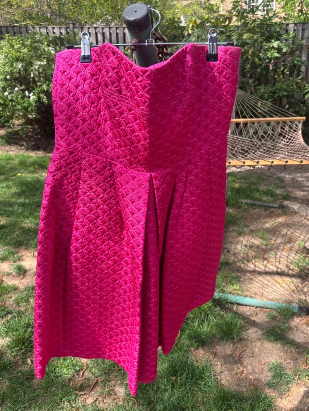 Shoshanna Vibrant Fuchsia Strapless Textured Dress